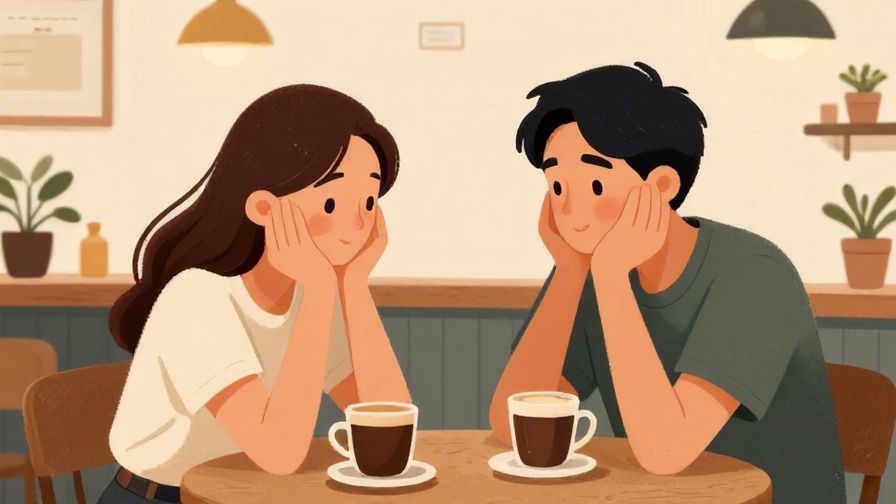 Illustration%20of%20a casual coffee shop scene%20with%20two%20people%20nodding%20and%20chatting%20softly%2C%20warm%20lighting%2C%20illustrated%20style