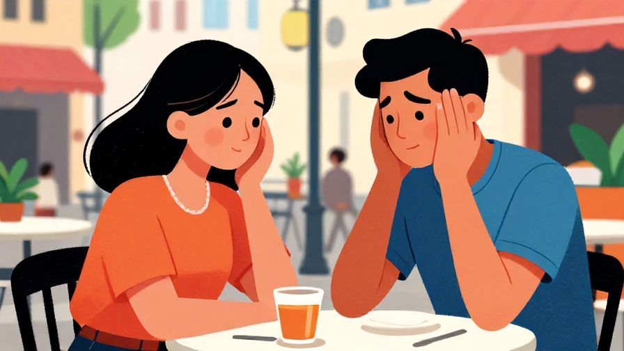 Illustration%20of%20a casual conversation with one person shaking their head in gentle disapproval, street café background, vibrant colors, illustrated style