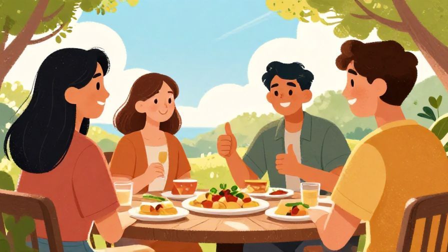 Illustration%20of%20a casual group of friends relaxing%2C one person encouraging another with a thumbs up%2C sunny outdoor setting%2C bright colors%2C illustrated style