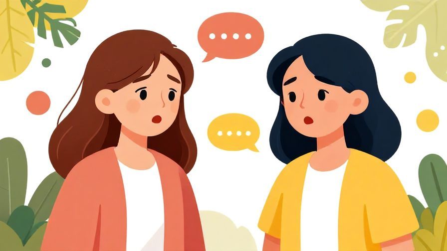 Illustration%20of%20a casual group%20chat%20outside%2C%20two%20friends%20talking%20with%20surprised%20and%20slightly%20disappointed%20expressions%2C%20bright%20colors%2C%20illustrated%20style