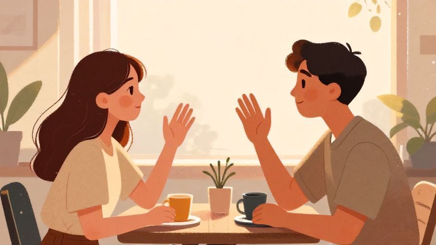 Illustration%20of%20a casual meet-up spot with two friends waving goodbye, soft evening light, illustrated style