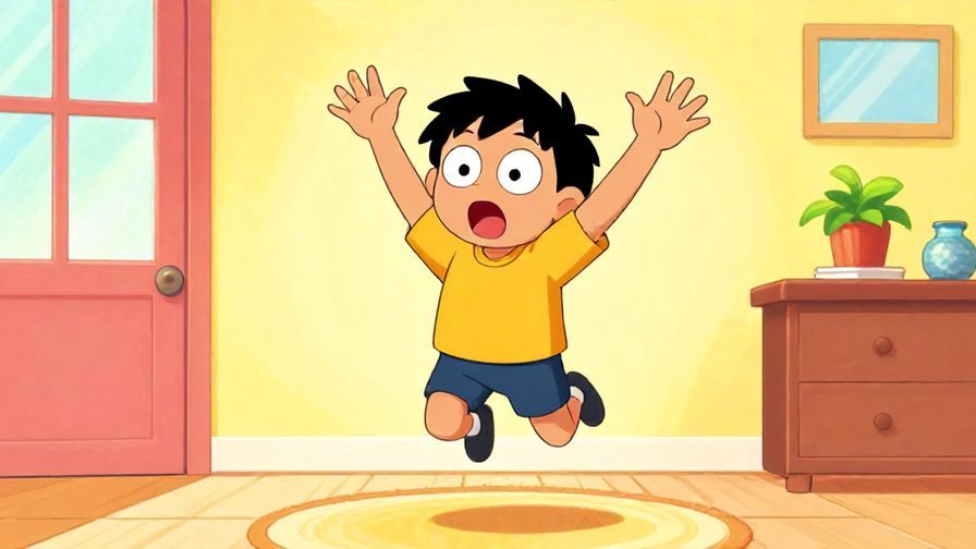 Illustration%20of%20a character jumping back in surprise with wide eyes and hands up, indoors, vibrant colors, illustrated style