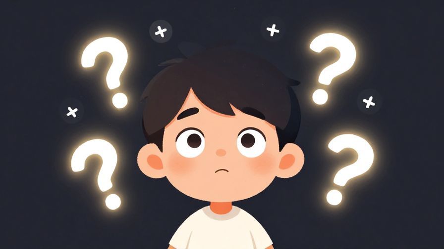 Illustration%20of%20a character looking up with a curious expression, surrounded by question marks and soft glowing lights