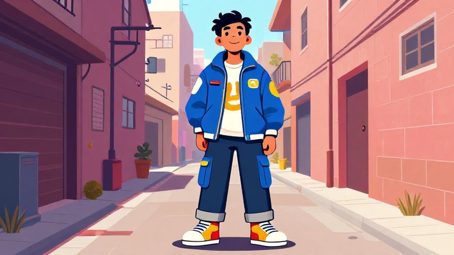 Illustration%20of%20a character turning away with a smirk, city alley background, streetwear fashion, vibrant colors, illustrated style