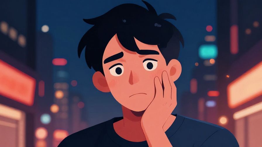 Illustration%20of%20a character wincing with a hand on their cheek%2C%20dramatic%20lighting%2C%20urban%20night%20background%2C%20vibrant%20colors%2C%20illustrated%20style