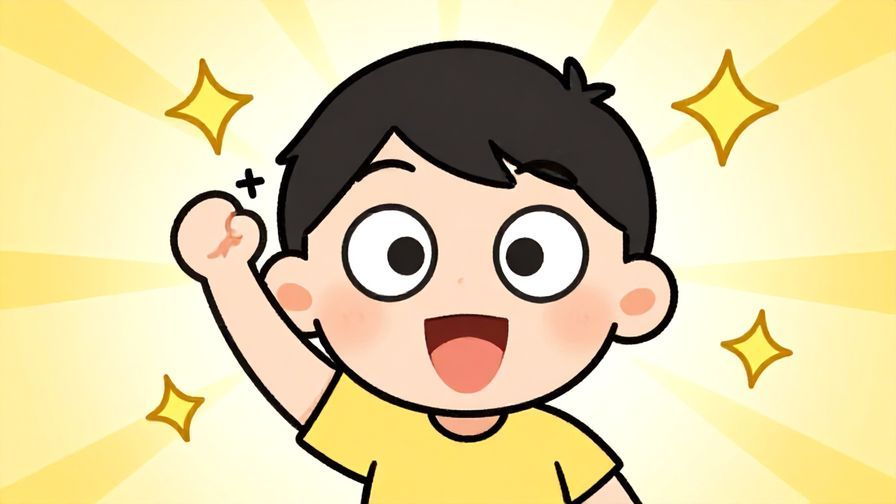 Illustration%20of%20a character with a sudden bright idea, eyes wide open, energetic background with starbursts, illustrated style