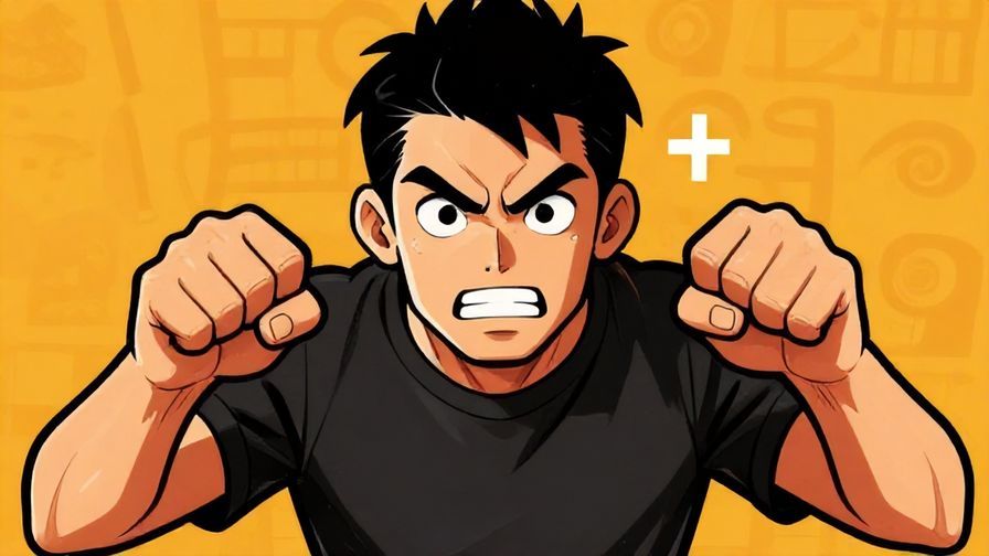 Illustration%20of%20a character with clenched fists urging action, intense expression, bold color contrasts, illustrated style