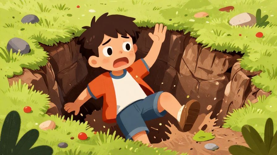 Illustration%20of%20a character%20looking frustrated%20after%20falling%20into%20a%20pitfall%2C%20vibrant%20colors%2C%20detailed%20scene%2C%20illustrated%20style