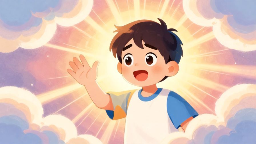 Illustration%20of%20a cheerful character waving off concerns with an open palm, surrounded by soft clouds and light rays, vibrant colors, illustrated style