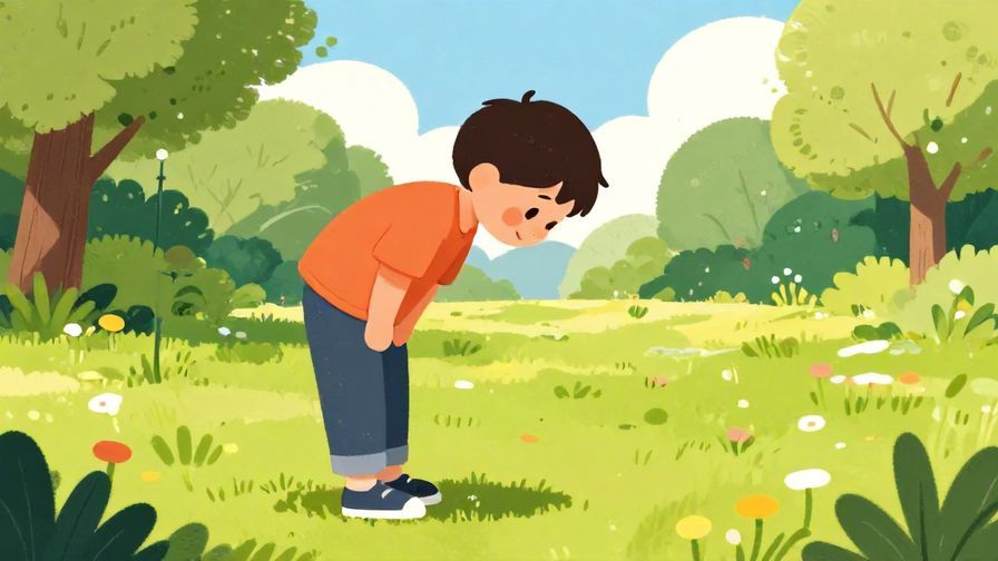 Illustration%20of%20a cheerful person bowing slightly with a warm smile in a sunny park, natural background, vibrant colors, illustrated style