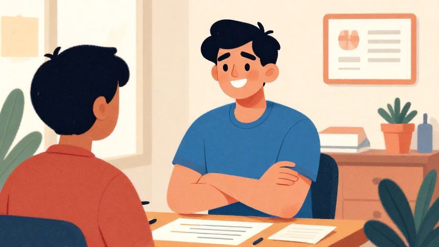 Illustration%20of%20a cheerful person smiling confidently while facing a tough challenge, vibrant colors, illustrated style