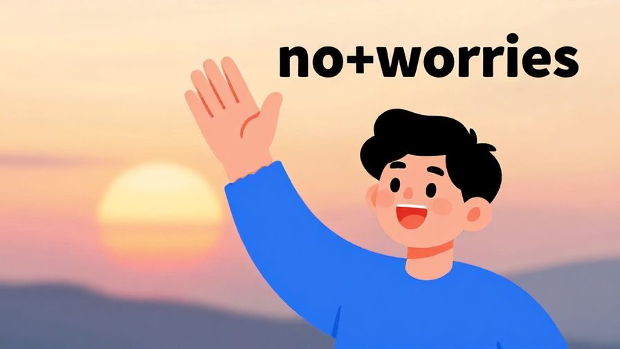 Illustration%20of%20a cheerful person waving their hand as if to say%20“no worries”%20with%20a%20soft%20sunset%20background%2C%20vibrant%20colors%2C%20illustrated%20style