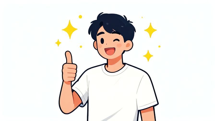 Illustration%20of%20a cheerful person with a thumbs up and sparkles around them, radiating confidence and luck