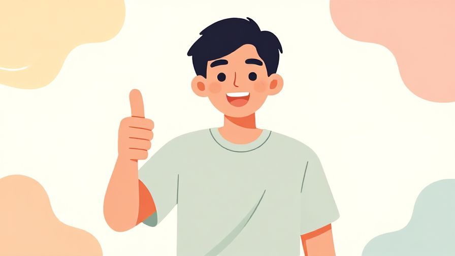 Illustration%20of%20a cheerful young person giving a thumbs up with a bright smile, surrounded by soft pastel tones and abstract shapes