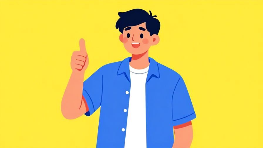 Illustration%20of%20a cheerful young person giving a thumbs-up with casual clothes, bright background, vibrant%20colors%2C%20illustrated%20style