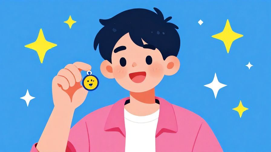 Illustration%20of%20a cheerful young person holding a small lucky charm item, with bright colors and a playful background of stars and sparkles