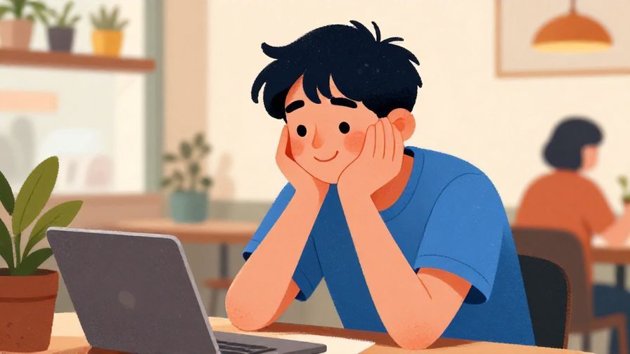 Illustration%20of%20a cheerful young person nodding and smiling in a casual café setting, vibrant colors, illustrated style