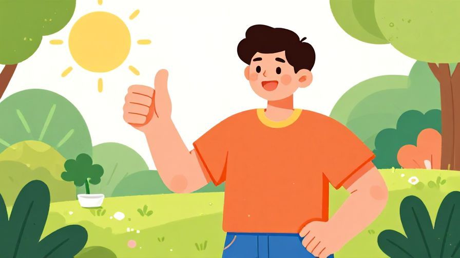 Illustration%20of%20a cheerful%20person%20giving%20a%20thumbs-up%20with%20a%20sunny%20garden%20background%2C%20vibrant%20colors%2C%20illustrated%20style