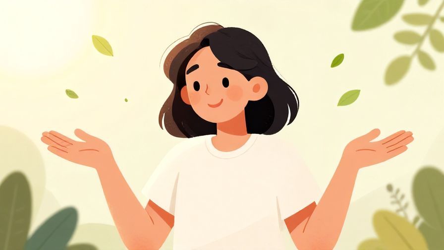 Illustration%20of%20a cheerful%20person%20shrugging%20with%20a%20friendly%20smile%2C%20soft%20sunlight%20and%20floating%20leaves%20in%20the%20background%2C%20illustrated%20style