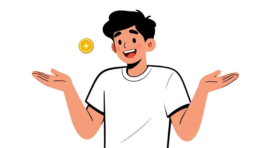 Illustration%20of%20a cheerful%20person%20shrugging%20and%20flipping%20a%20coin%20with%20a%20big%20smile%2C%20casual%20and%20friendly%20vibe%2C%20illustrated%20style