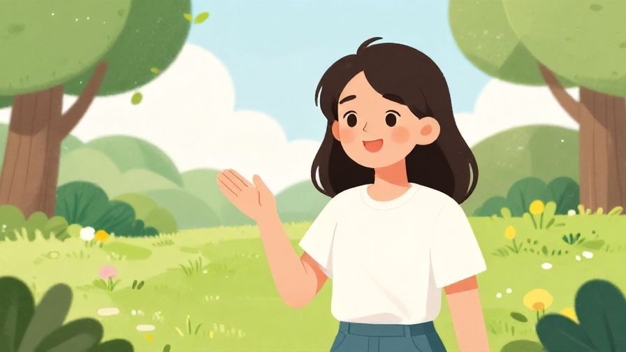 Illustration%20of%20a cheerful%20young%20woman%20asking%20for%20help%20with%20a%20friendly%20smile%20in%20a%20park