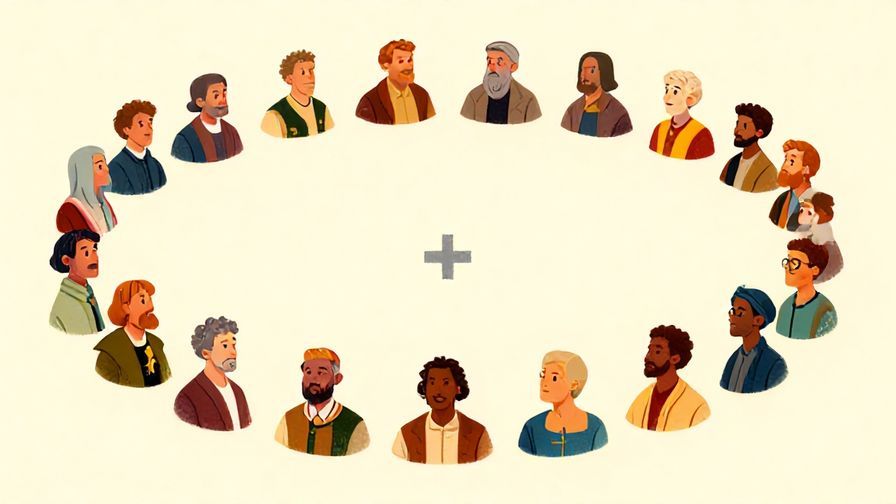 Illustration%20of%20a circle of seasons%20with%20historical%20figures%20appearing%20and%20disappearing%2C%20bright%20and%20warm%20colors%2C%20illustrated%20style