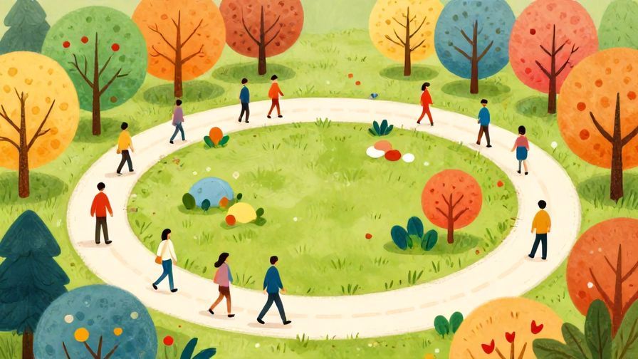 Illustration%20of%20a circular path%20with%20people%20walking%20and%20seasons%20changing%20around%20them%2C%20vibrant%20colors%2C%20illustrated%20style