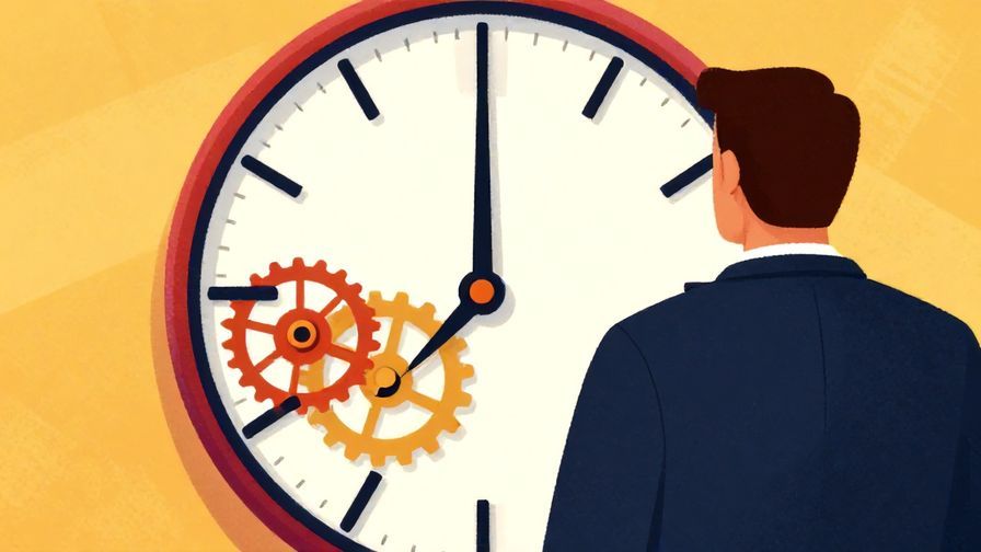 Illustration%20of%20a clock with gears turning and a strong figure standing in front%2C%20vibrant%20colors%2C%20illustrated%20style