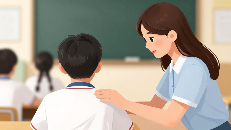 Illustration%20of%20a comforting friend gently patting%20another%20student’s%20back%20with%20a%20calm%20classroom%20background