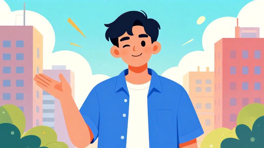 Illustration%20of%20a confident young person giving a reassuring wink with a bright cityscape behind%2C%20vibrant%20colors%2C%20illustrated%20style