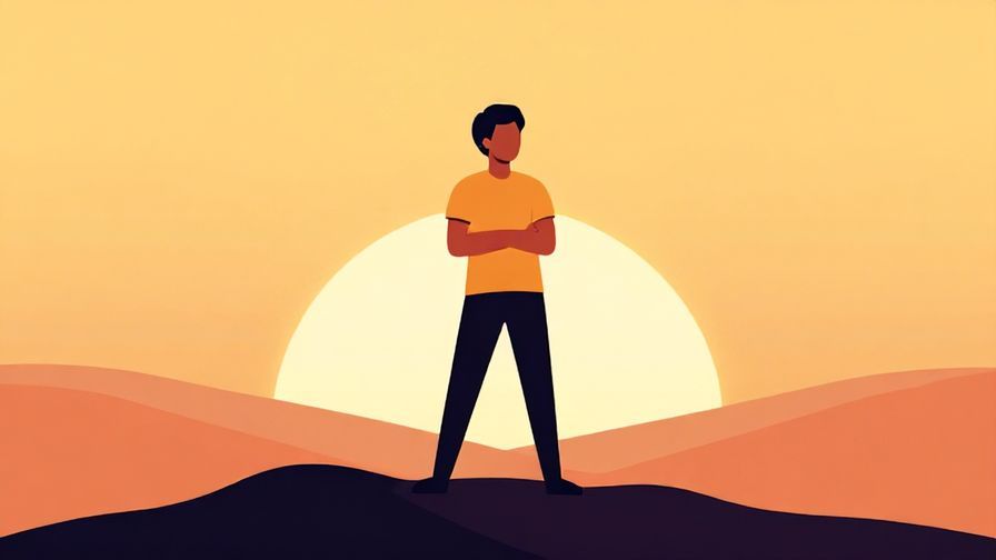 Illustration%20of%20a confident%20person%20standing%20on%20a%20hilltop%20with%20sunrise%20in%20the%20background%2C%20bright%20and%20hopeful%20colors%2C%20illustrated%20style