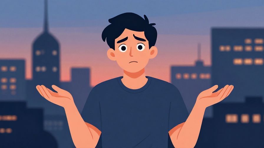 Illustration%20of%20a confused person looking around with hands open%2C%20city%20background%20at%20dusk%2C%20illustrated%20style