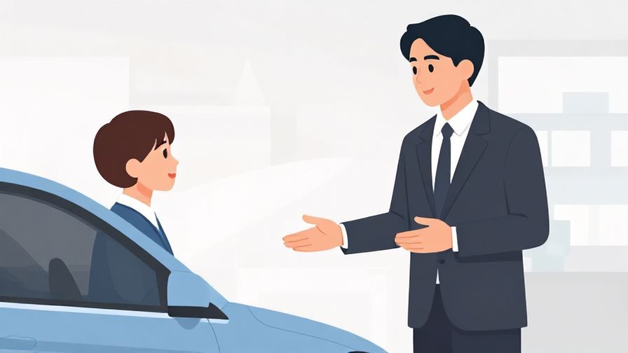 Illustration%20of%20a courteous person speaking kindly to a driver, with formal attire and clean office background