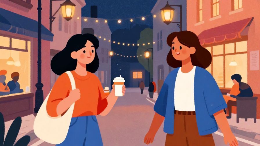 Illustration%20of%20a cozy evening street scene with two friends parting ways smiling%2C%20vibrant%20colors%2C%20illustrated%20style