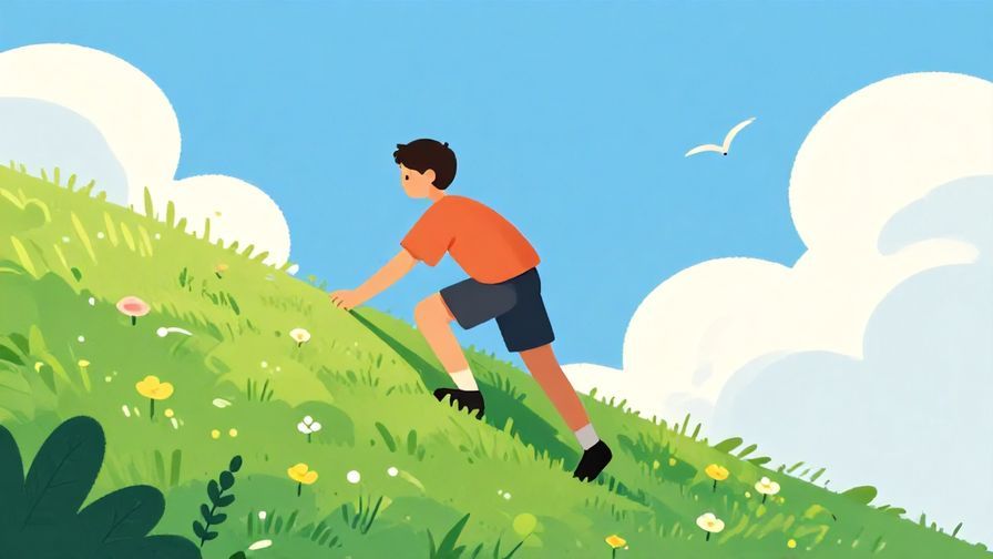Illustration%20of%20a determined character climbing a steep hill representing challenge%2C%20bright%20sky%2C%20vibrant%20colors%2C%20illustrated%20style