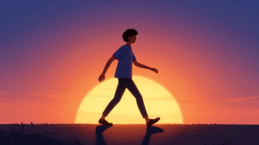 Illustration%20of%20a determined character stepping forward into a sunrise, dramatic lighting, vibrant colors