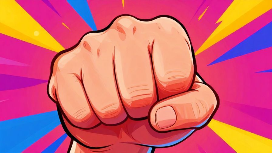 Illustration%20of%20a determined person clenching their fist with confident eyes, vibrant background, energetic colors, illustrated style