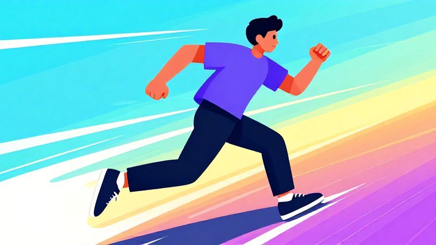 Illustration%20of%20a determined person moving quickly with motion lines, bright colors emphasizing speed and action, energetic mood, illustrated style