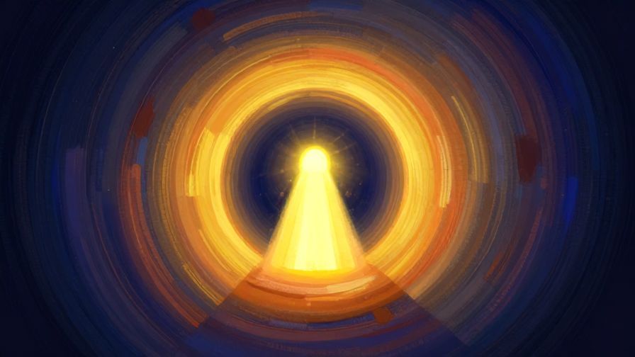 Illustration%20of%20a distant glowing light shining through a dark tunnel, symbolizing visible hope and optimism, vibrant colors, illustrated style