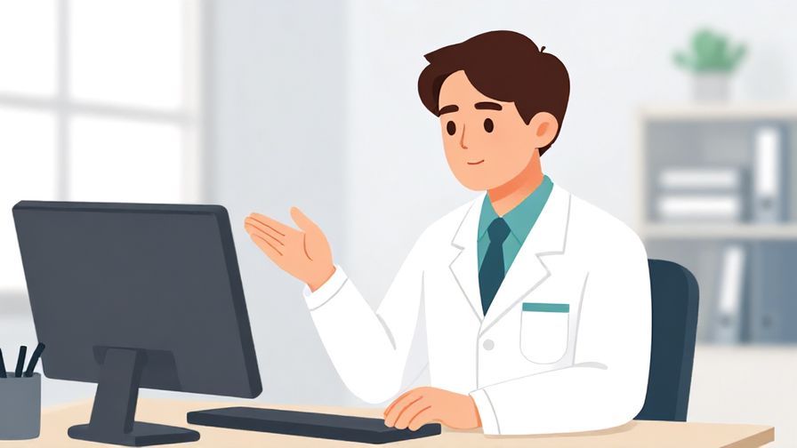 Illustration%20of%20a doctor or professional explaining something carefully with a calm demeanor%2C clean office background%2C illustrated style