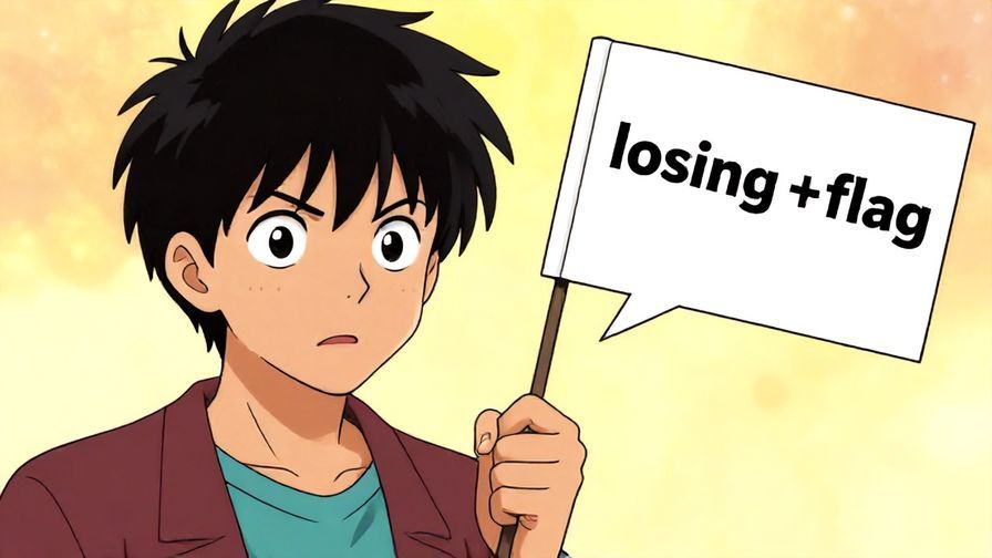 Illustration%20of%20a dramatic moment where a character says something bold and a “losing flag” metaphor appears, anime style, vibrant colors