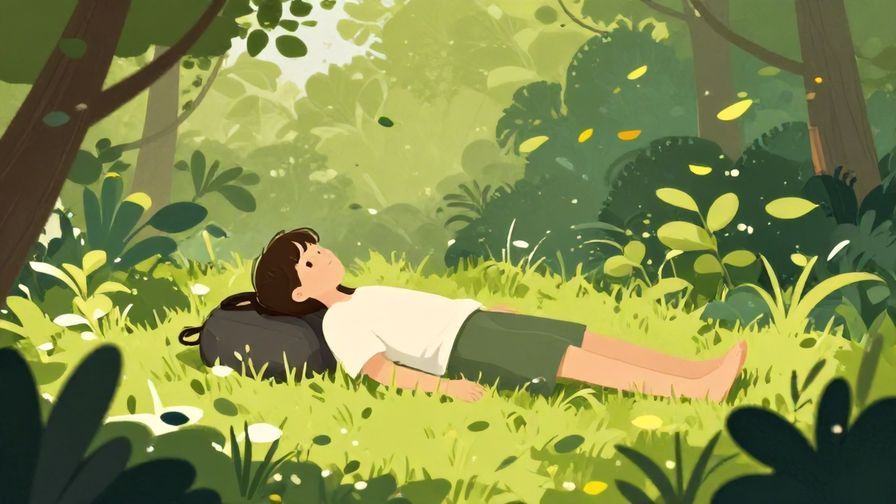 Illustration%20of%20a dreaming%20person%20in%20a%20peaceful%20garden%2C%20with%20soft%20light%20and%20floating%20leaves%2C%20illustrated%20style