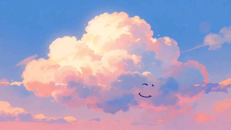 Illustration%20of%20a dreamy%20cloud%20with%20a%20soft%20glow%20and%20a%20smiling%20face%20disappearing%20into%20the%20sky%2C%20vibrant%20colors%2C%20illustrated%20style