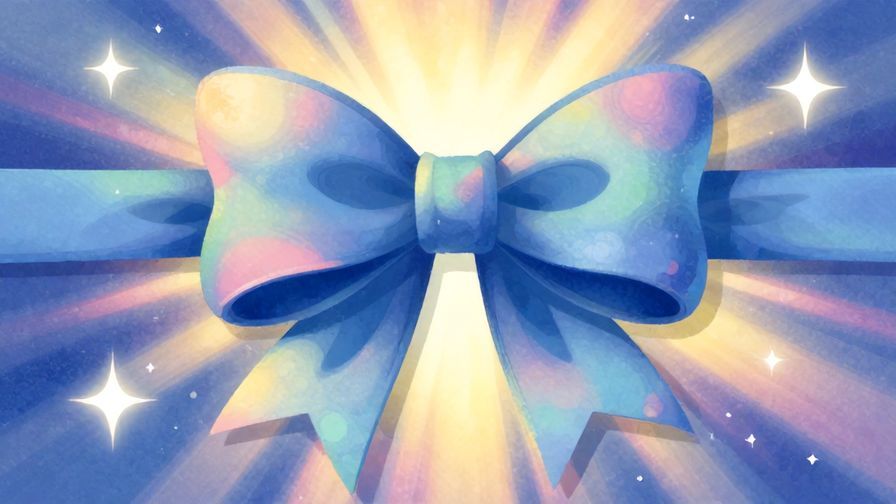 Illustration%20of%20a formal bow with soft light rays and stars in the background, vibrant colors, illustrated style