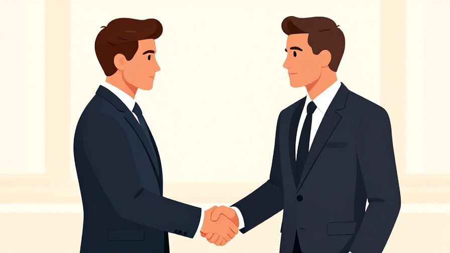 Illustration%20of%20a formal handshake between two businesspeople in suits, serious tone, elegant background