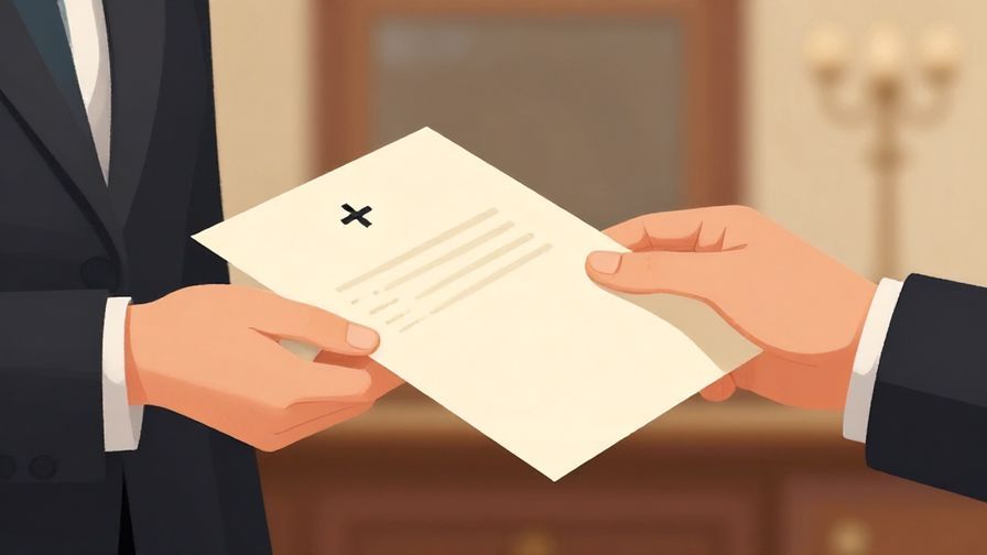 Illustration%20of%20a formal letter being handed over with a respectful gesture, elegant setting