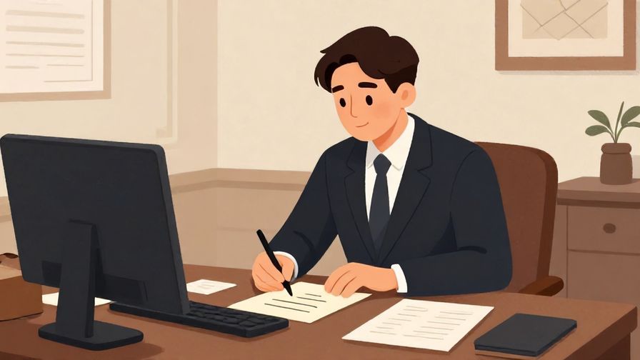 Illustration%20of%20a formal letter writing scene with a calm, elegant office setting, soft lighting, refined atmosphere, illustrated style