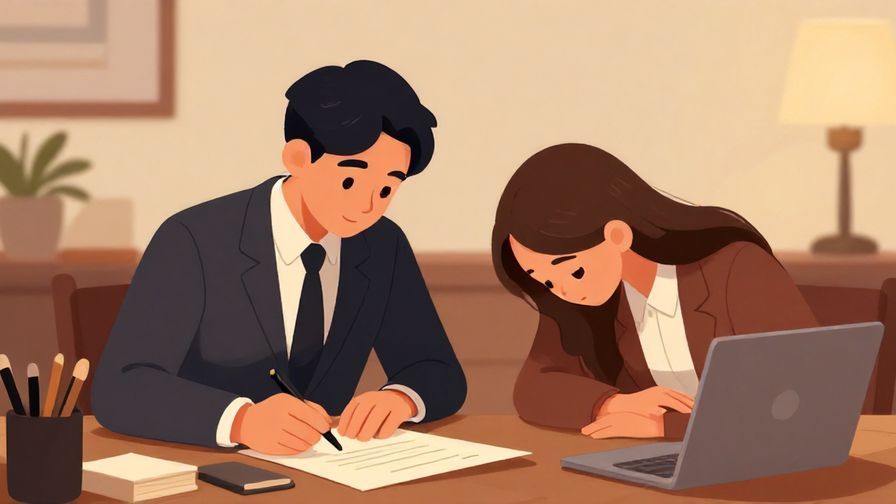 Illustration%20of%20a formal letter-writing scene with a person bowing respectfully, elegant office background, warm lighting