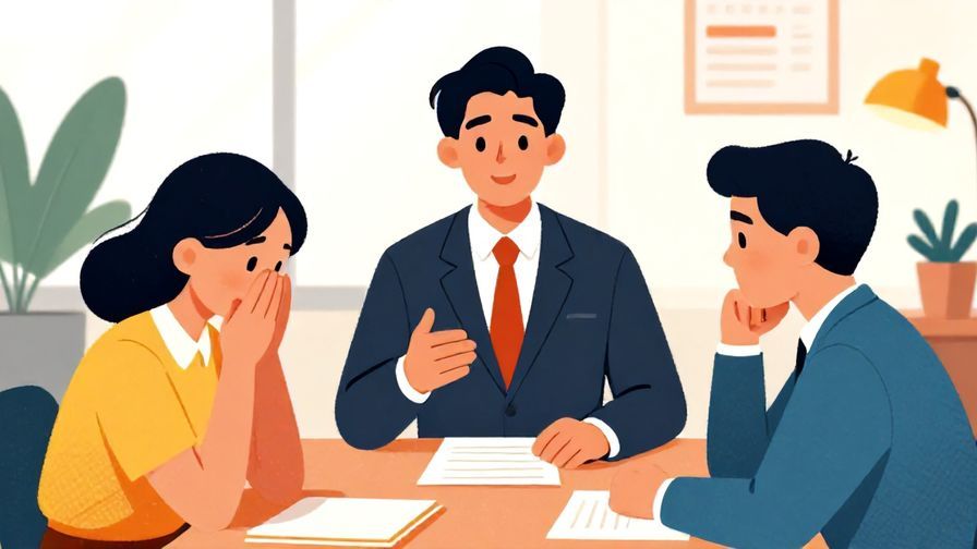 Illustration%20of%20a formal meeting with a person nodding and speaking politely, office setting, vibrant colors, illustrated style