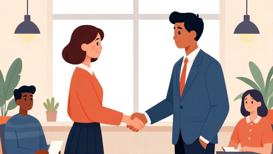 Illustration%20of%20a formal meeting%20between%20two%20people%20shaking%20hands%20in%20a%20well-lit%20room%20in%20the%20evening%2C%20vibrant%20colors%2C%20illustrated%20style